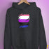 Genderfluid Pride Flag Ripped Reveal Hoodie - Dark Grey Heather